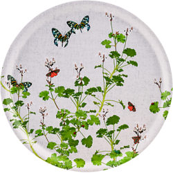 Ary Geranium Round Tray, FSC-certified (Birch)